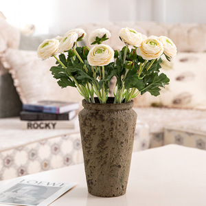 Lulian Artificial Flower Flocked Double-headed Peony Photography Prop Home Living Room <b>Decoration</b> Artificial Flower Floral - Product Image 2