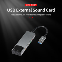 Tarjeta de sonido USB de aleación de aluminio, convertidor de tarjeta de Audio externo óptico profesional de 6 canales, chipset CM6206 para ordenador portátil y PC