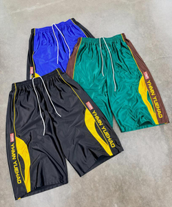 Shorts de basketball streetwear OEM 3/4 pour hommes, en nylon, color block, avec cordon de serrage, coupe ample, pour la course, style capri, pour homme - Product Image 3