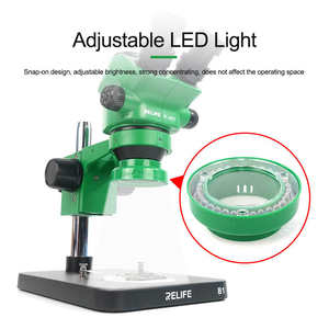 Microscope trinoculaire OEM ODM RELIFE RL-M5T-B1 avec zoom continu 7-50x et caméra 4K pour réparation de téléphones – Vente en gros - Product Image 3