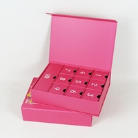 Boîte cadeau vide pour calendrier de l'avent à 12 compartiments pour bijoux, chocolats, bougies et emballages cosmétiques