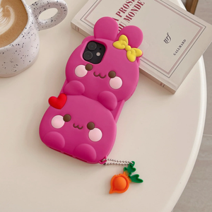 <span class=keywords><strong>3D</strong></span> dễ thương thỏ ưa thích Silicone di động điện thoại di động Cover quay lại trường hợp đối với các cô gái Iphone 6 7 8 cộng với XS XR 11 12 13 14 15 Pro Max - Product Image 4