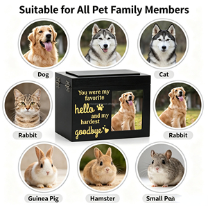 Caixa de Recordações para Cães e Gatos, Urnas de Cremação para Animais de Estimação em Madeira com Porta-Retrato - Product Image 6