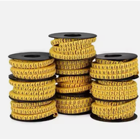 Marqueurs de câble de fil électrique d'étiquette de câble de numéro jaune marqueur de câble rond