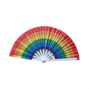 Abanico de Mano de Plástico con Diseño Arcoíris de 33 cm, Estilo Folclórico, Clásico y Tradicional, para Fiestas de Halloween, Navidad y Eventos Empresariales, Venta al Por Mayor - Product Image 1