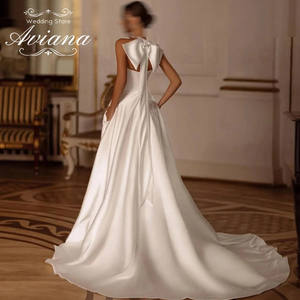 Customized Temperament Elegant Pearls Sleeveless <b>Wedding</b> <b>Dress</b> - Product Image 2