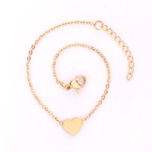 Bracelet élégant en acier inoxydable plaqué or 18 carats PVD, chaîne réglable, bijoux fantaisie, bracelet à breloques en forme de cœur pour filles et femmes - Product Image 5