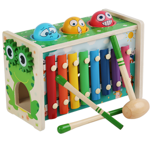 Nouveaux jouets d'apprentissage de l'éducation précoce multifonctionnel Musical frapper Hamster jouet <span class=keywords><strong>Xylophone</strong></span> jeu de pêche en bois Whack-a-mole jeu - Product Image 1