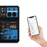 Console de mixage audio professionnelle 5 canaux, mini console DJ avec Bluetooth, carte son USB, interface audio, effets DSP pour diffusion en direct