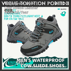Zapatillas de Senderismo Impermeables de Piel de Ante Vacuno para <span class=keywords><strong>Hombre</strong></span>, Talla 12, <span class=keywords><strong>Zapatos</strong></span> de Trekking para Exteriores para Todas las Estaciones - Product Image 2