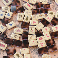 Jeu de Mahjong américain personnalisé en acrylique sculpté, motif écaille de tortue violet à 3 couches, pour jeu de société, cadeaux et divertissement