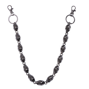 Metal Skull Waist <b>Chain</b> Gunmetal Zinc Alloy Punk Hip Hop Fashionable Casual Body <b>Chain</b> Single Lap Design - Product Image 5