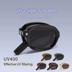 Gafas de Sol Plegables con Diseño de Ojo de Gato, Portátiles, Ovaladas, con Protección UV, para Fotografía, de Lujo, Negras, Anti-luz - Product Image 2