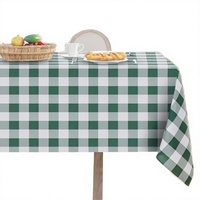Nappe géométrique en plastique non tissé PE vert et blanc pour fêtes d'anniversaire, baby showers, pique-niques et réceptions festives – Offre Spéciale