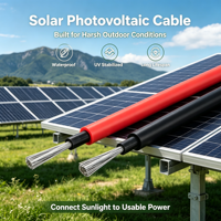 Câble photovoltaïque en cuivre étamé résistant aux UV et aux intempéries pour connexion de panneaux solaires extérieurs
