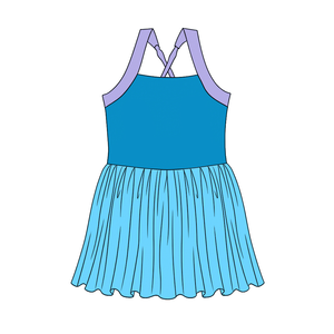 Ropa Deportiva Informal de Boutique Personalizada, Ropa de Yoga de Color Sólido para Niñas, Vestido Bonito para Niñas para Jugar al Tenis - Product Image 2