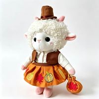 Ensemble de poupées en peluche mignonnes en forme de mouton, thème de vacances, jouet en peluche mouton de 17 cm avec porte-clés et figurine en peluche de collection de 25 cm