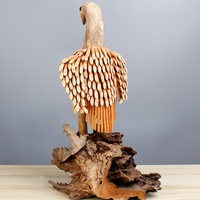 Handgemaakt wilgenhouten dierenfiguurtje, rustiek houten ambachtelijk ornament, tafeldecoratie, cadeau