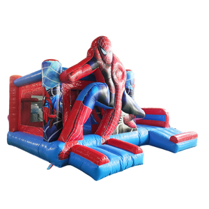 Castillo Inflable Pequeño <span class=keywords><strong>de</strong></span> Spider-Man con Tobogán y Cama Elástica para Niños - Product Image 1