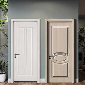 Puerta de panel WPC de apertura Manual de superficie acabada de dormitorio insonorizada impermeable de diseño moderno personalizado - Product Image 1