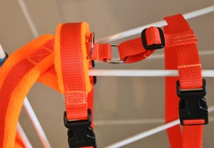 Harnais pour chien, doublé en polaire, anti-évasion, anti-traction, anneau en D avant, poignée supérieure, promenade de chien, haute visibilité, orange, taille M - Product Image 3