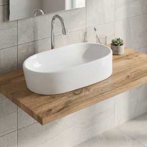 Lavabo de table en forme de rectangle blanc Lavabo Prix attractif Nouveau type de support Lavabo de comptoir en céramique Conceptions de lavabo - Product Image 3