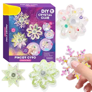 Penjualan laris baru 2024 mainan Fidget spinner Fidget lem kristal Diy spinner mainan Fidget anak