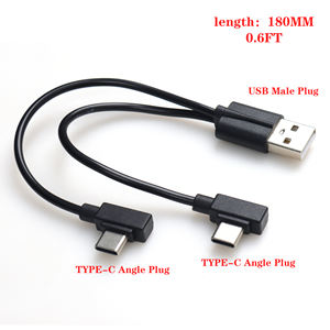 Câble de charge USB mâle vers 2 répartiteurs à angle droit de type C Y double <span class=keywords><strong>port</strong></span> pour téléphone - Product Image 3