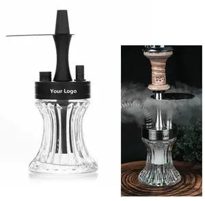 Customized Logo Mini Portable Shisha Set Aluminum Glass Hookah Shesha Travel Smoke Design Hukka Hookahs