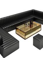 Ensemble de bar en bambou personnalisé, canapé KTV, salon karaoké, salle de billard, table basse, design minimaliste moderne en forme de U