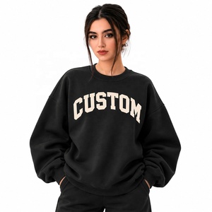 Unisex Heavyweight Crew Neck Sweatshirt Wholesale High Quality Custom Embroidery Printing Oversized Sweatshirts - Product Image 1