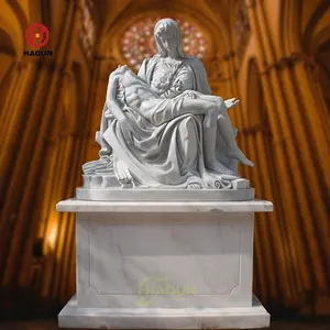 धार्मिक चर्च प्राकृतिक पत्थर के हाथ से संगमरमर का शोक, मसीह पिटा मूर्तिकला जेस्स मैरी प्रतिमा