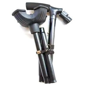 Canne télescopique pliable Cleye en alliage d'aluminium, bâton de marche réglable avec base antidérapante à quatre pieds pour soutenir les personnes âgées - Product Image 4