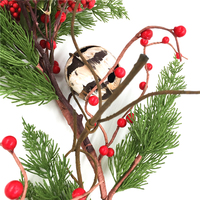 Décoration de Noël suspendue, plante artificielle, rotin vert, arrangement saisonnier extérieur
