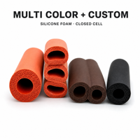 Xinhong XHMC - Bande d'étanchéité en mousse de silicone avec tube double creux, auto-adhésive, pour portes et fenêtres, OEM