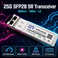 Toptan Fabrika Fiyatı 25GBASE-SR SFP28 850nm 100m MMF LC Optik Modül 25G SFP28 Veri Merkezi Ağ Anahtarı için Alıcı-Verici