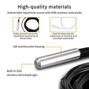 جهاز إرسال مستوى السوائل الهيدروستاتيكي القابل للغمر من JVLER OEM، مخرج تناظري 4-20 مللي أمبير، دقة 0.5%، مستشعر ضغط خزان الوقود المعدني - Product Image 4