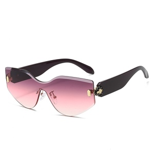 Gafas de Sol de Diseñador de Lujo a la Moda 2025, Gafas de Sol Grandes de una Sola Pieza sin Montura para Mujer, Gafas de Sol con Diseño de Serpiente - Product Image 5