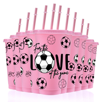Gobelet de fête en gros personnalisé avec logo, 24 oz, transparent, réutilisable, sans BPA, en PP, avec couvercles et pailles, anti-fuite