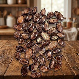 พลอยแจสเปอร์ไม้ธรรมชาติจาก MAHNAJ GEMS พลอยเจียระไนสีน้ำตาลลายสวย รูปทรงแบนแบบหลังแบน สำหรับทำเครื่องประดับ จากเมืองชัยปุระ - Product Image 4