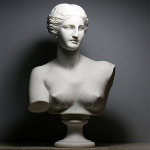 Esta es una escultura europea de busto de la Reina Velada, tallada integralmente a mano en mármol beige natural. - Product Image 2