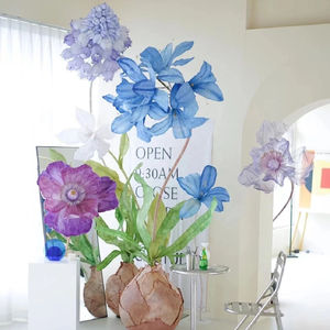 <span class=keywords><strong>Fleurs</strong></span> <span class=keywords><strong>Géantes</strong></span> Artificielles Ensemble Autoportant Décorations de Scène pour Mariage Fête Événement Matériau Organza et Papier Fait Main - Product Image 3