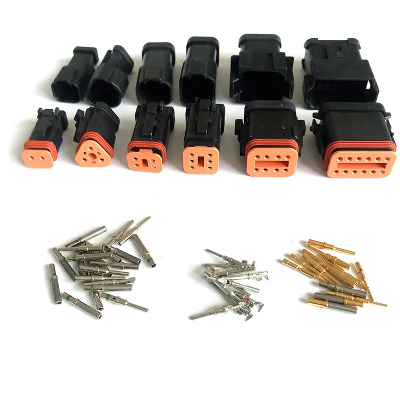 DT04-2 3 4 6 8 12P-E005 Deutsch DT04-2P-E005 Automobile DT Connector Kits Black Cover Male Female Plug DT06-2/3/4/6/8/12S-E005