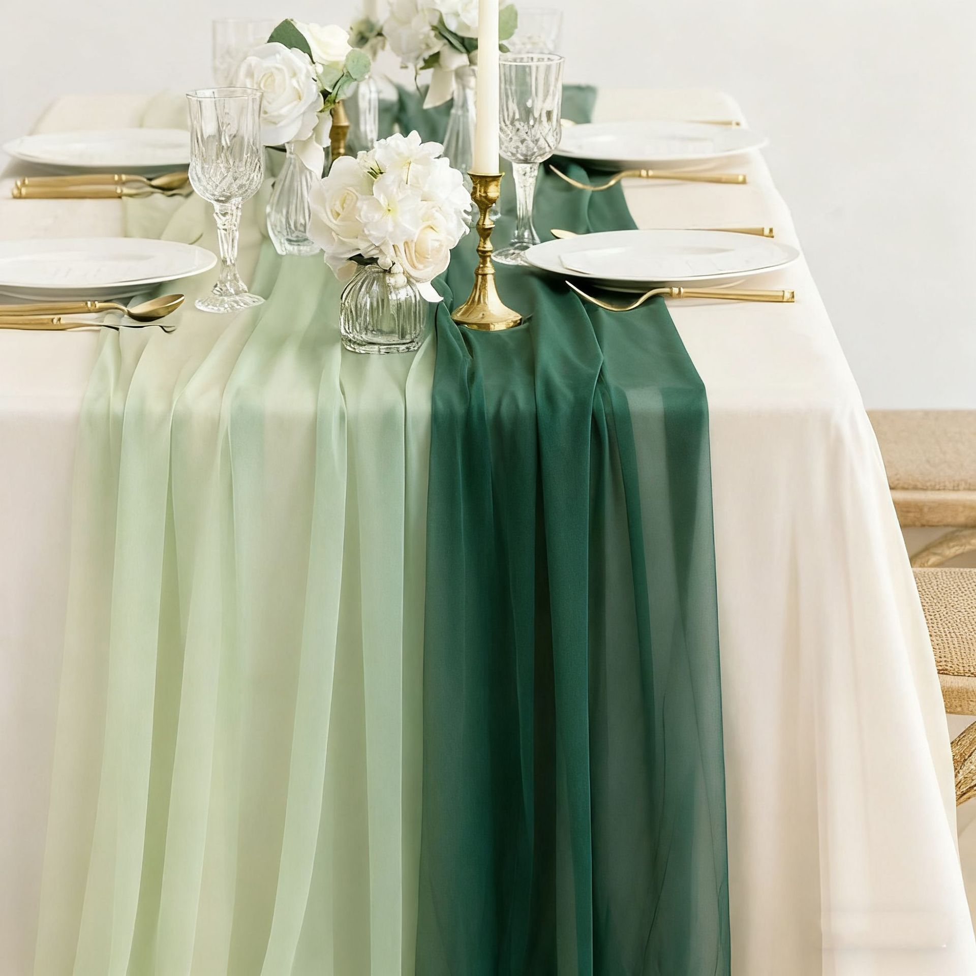 Camino De Mesa De Gasa Semitransparente, Mantel De Queso Salvia, Mesa De Comedor Vintage, Fiesta De Boda, Banquetes De Navidad, Arcos, Decoración De Pasteles Compra Barata En