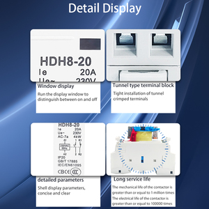 1No 1Nc <span class=keywords><strong>AC</strong></span> <span class=keywords><strong>contactor</strong></span> <span class=keywords><strong>Contactor</strong></span> 2 giai đoạn 20A Modular 220V cuộn dây điện các Loại <span class=keywords><strong>AC</strong></span> contactors - Product Image 4