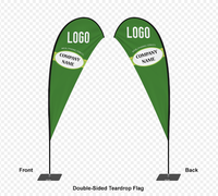 Drapeau publicitaire personnalisé portable de haute qualité avec sac rempli d'eau pour concessionnaires automobiles et magasins