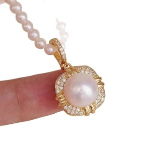 9248DIY Accessoires en perles, ensemble en argent S925, pendentif tête de fleur de poire vide, clou d'oreille pour style tendance, pierre principale en diamant pour cadeaux - Product Image 5