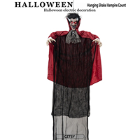 Nouveau Pendentif Fantôme Vampire Halloween 2026, Accessoire Décoratif Lumineux à Détection Électrique et Vibration pour Chambre Secrète et Maison Hantée