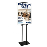 Support de signalisation sur pied réglable en hauteur, support d'affiche double face, présentoir portable sur pied pour la publicité