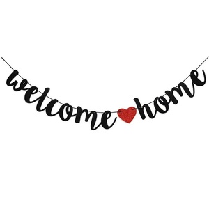 Banderola de Letras con Purpurina y Patrón de <span class=keywords><strong>Corazones</strong></span> para Decoración de Fiestas de Bienvenida en Casa y Bodas, Modelo HJ2025 Transfronterizo - Product Image 4